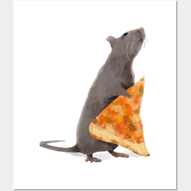 Pizza Rat Wall Art by Flockadoodle